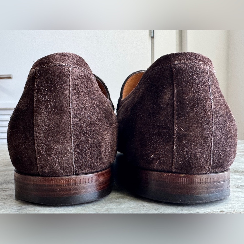 GUCCI GG Horsebit Suede Loafers Brown 12 / 12.5 US $1000 Jordaan 1953 Moccasins - Picture 6 of 10